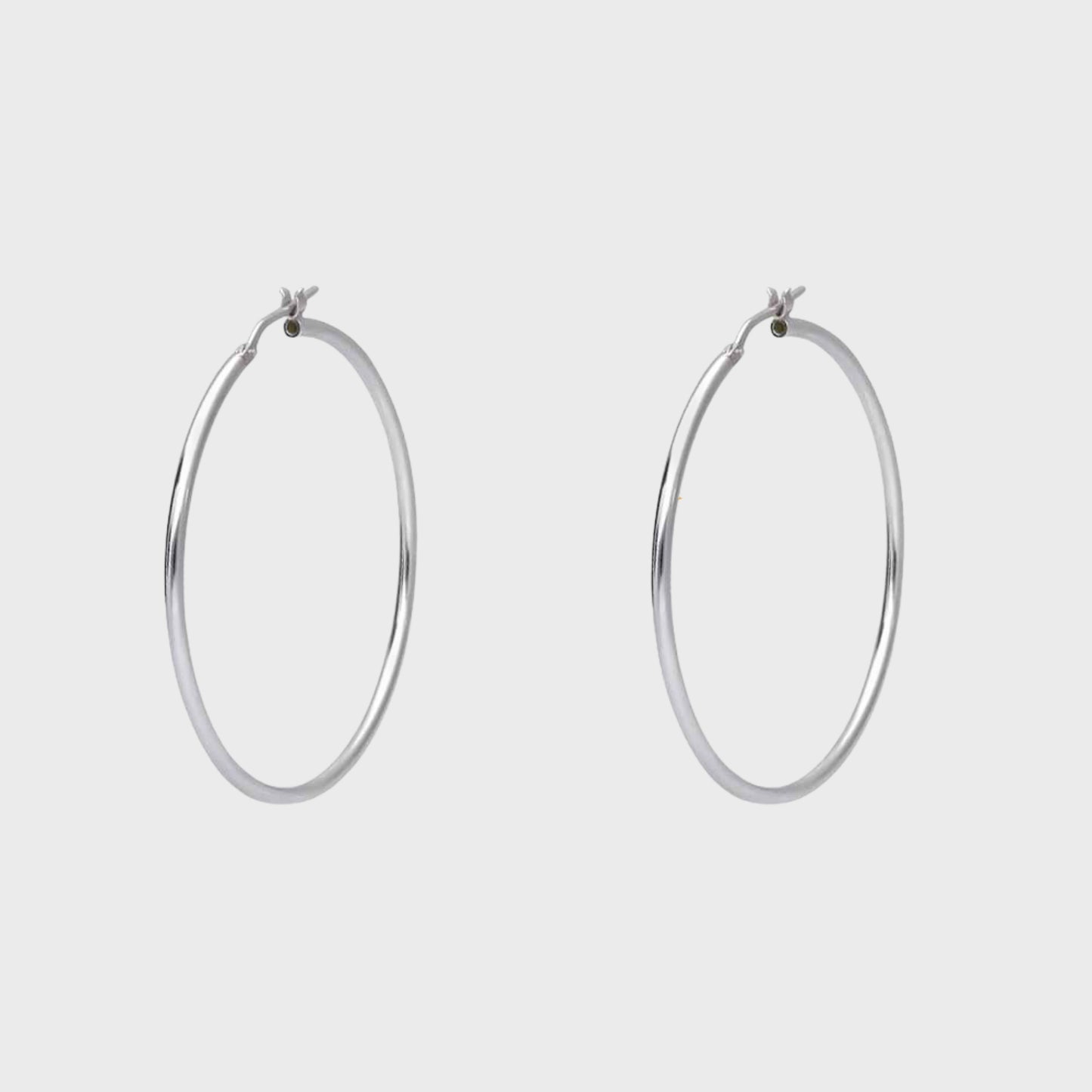 Orecchini cerchio argento liscio 45 mm