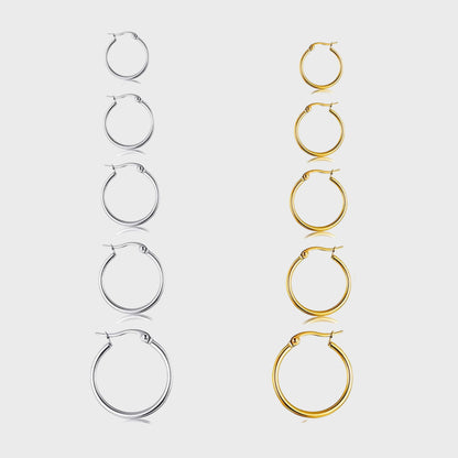 Orecchini cerchio argento liscio 10 mm