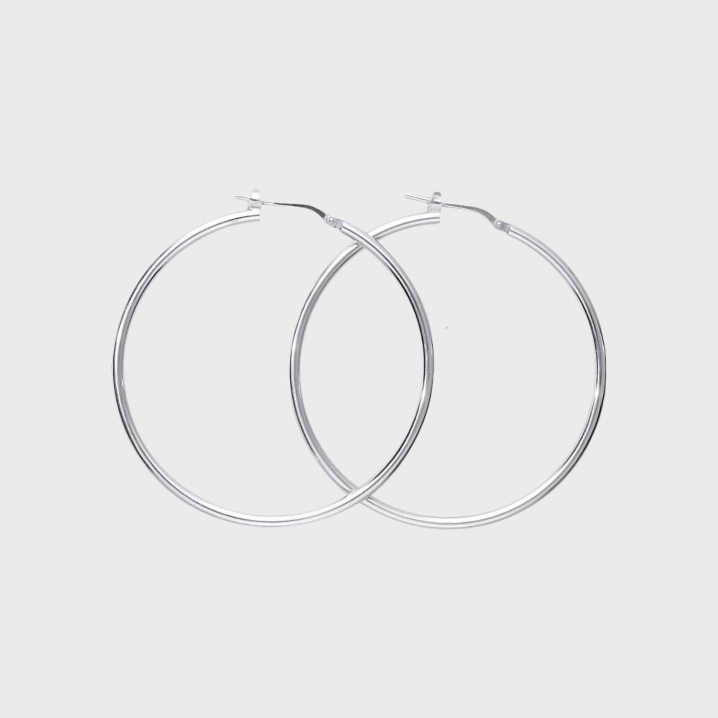 Orecchini cerchio argento liscio 45 mm