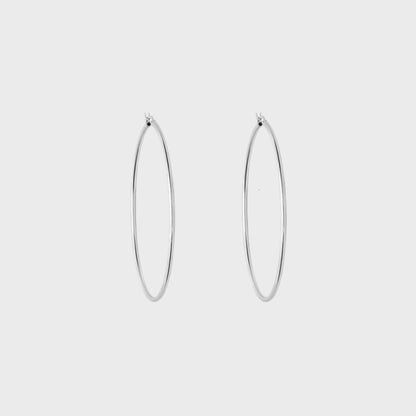 Orecchini cerchio argento liscio 45 mm